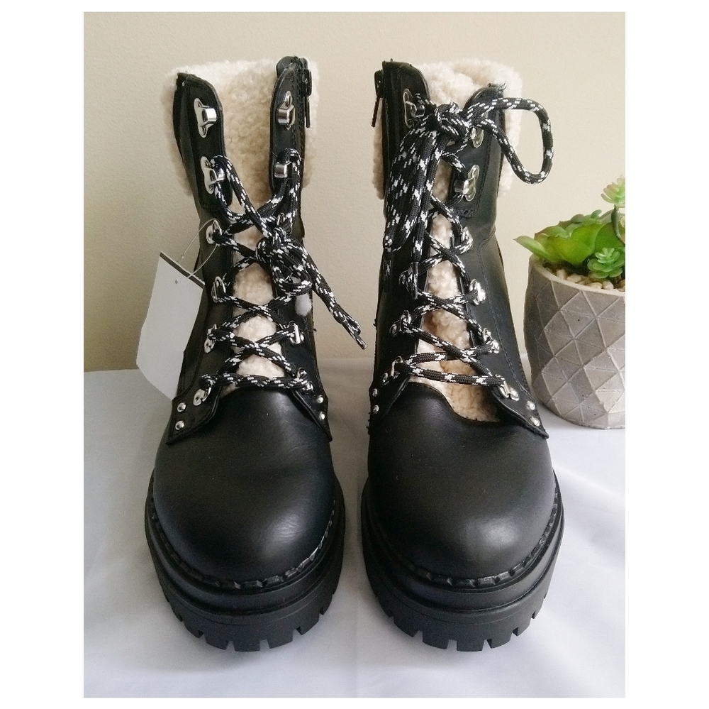 GBGuess WALKEN BOOTIE Lace Up Womens Sz-7.5/9 Black NWT